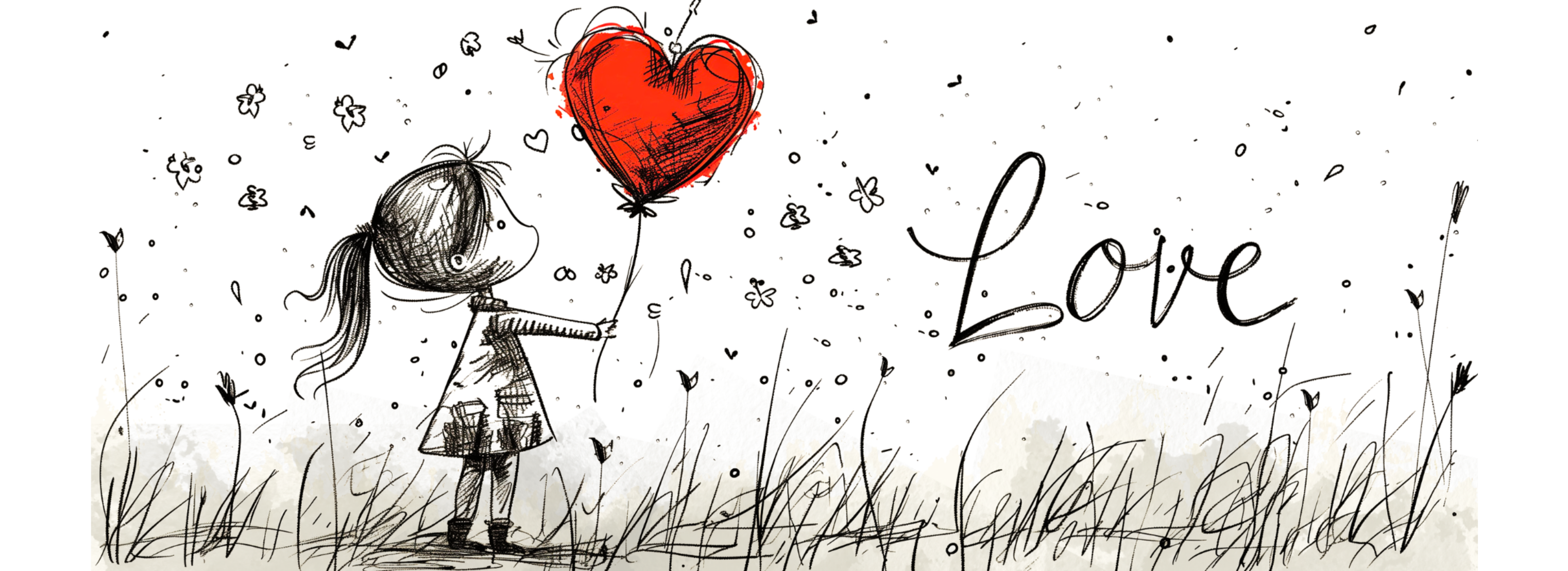Mug Amour – Fille au ballon cœur rouge “Love”