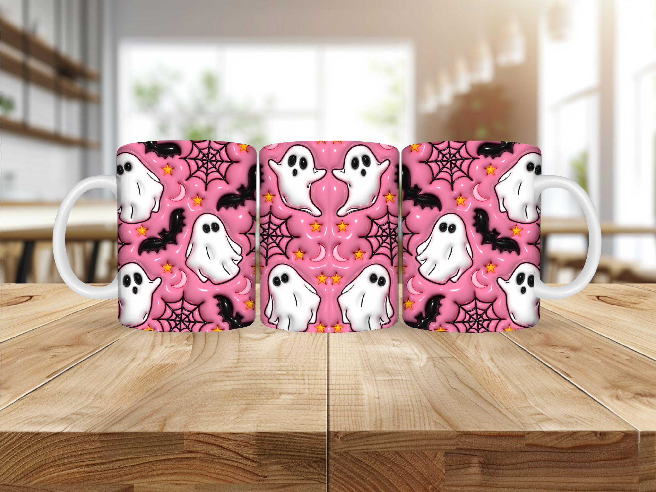 Mug Halloween – Fantômes Roses