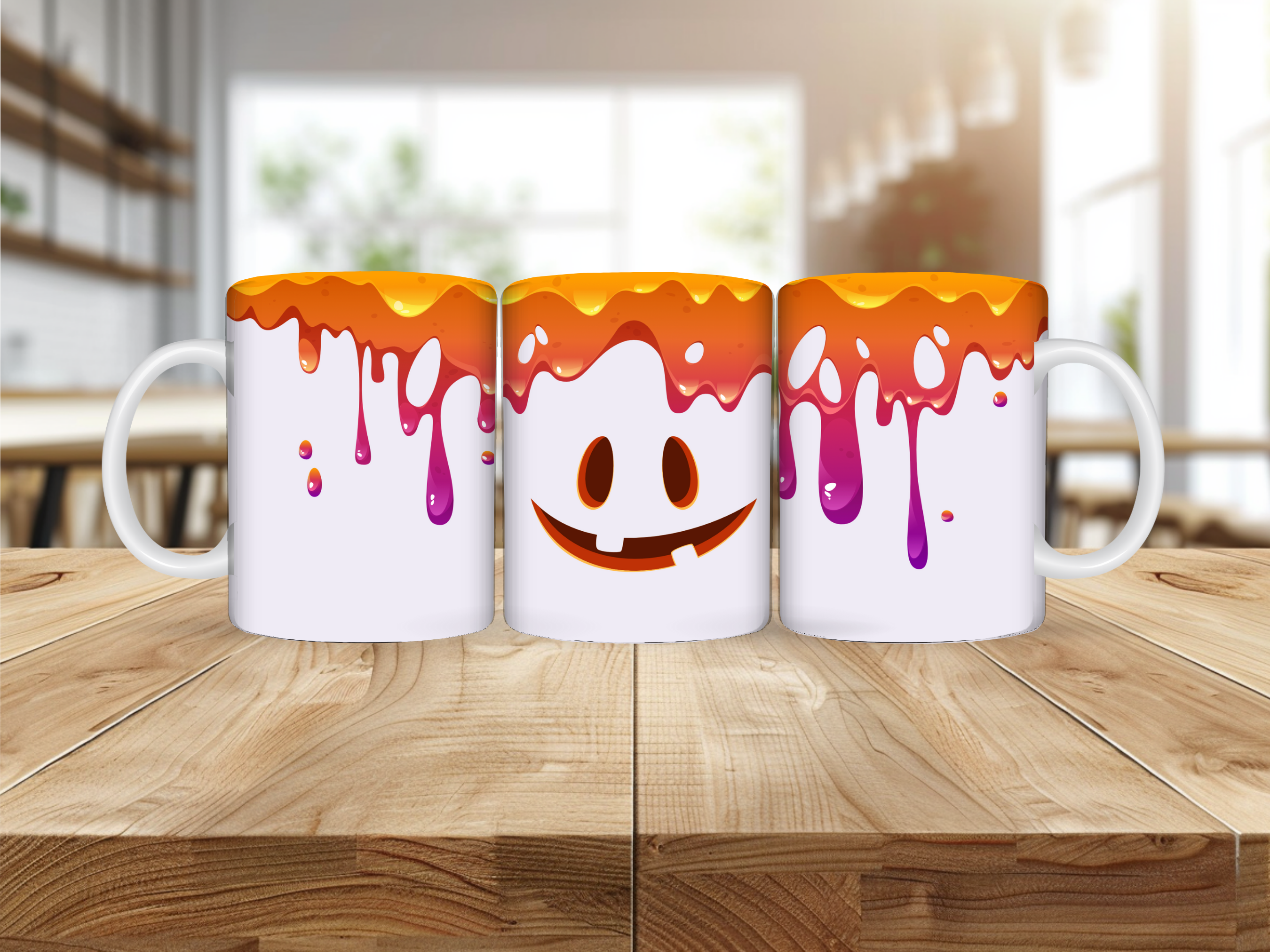 Mug Halloween – Citrouille Coulures
