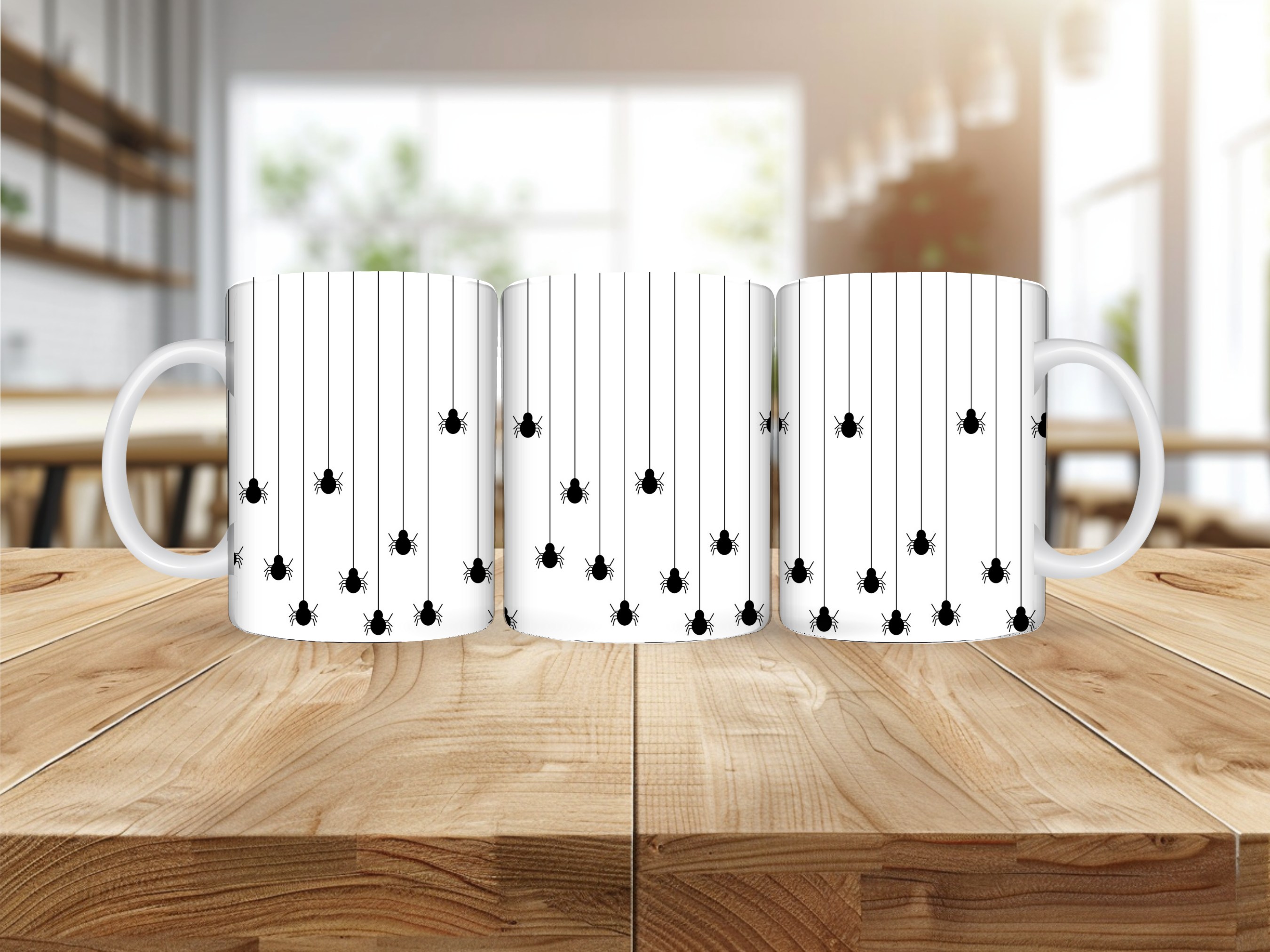 Mug Halloween – Araignées Suspendues