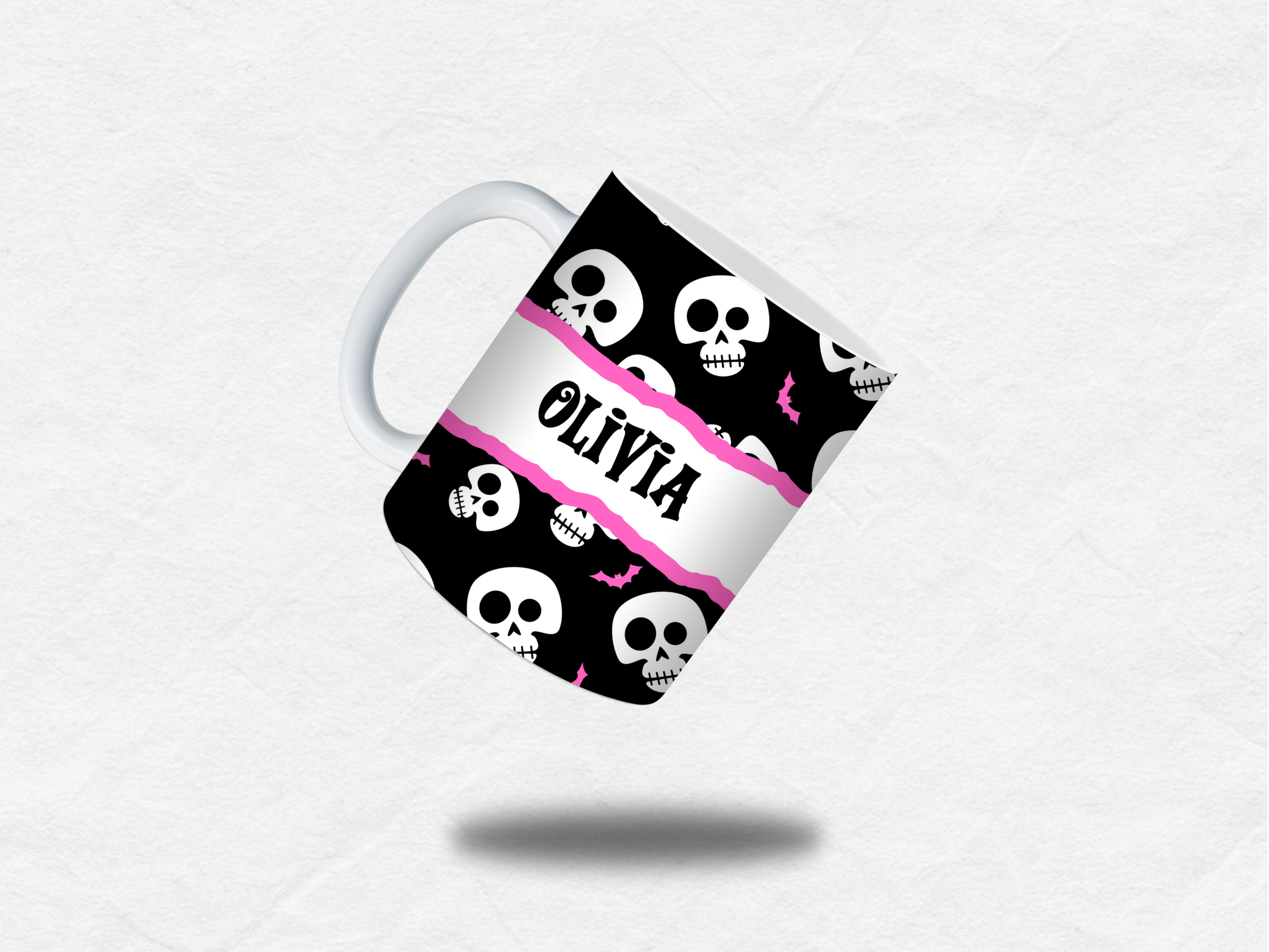 Mug personnalisé fille Halloween - Tête de mort