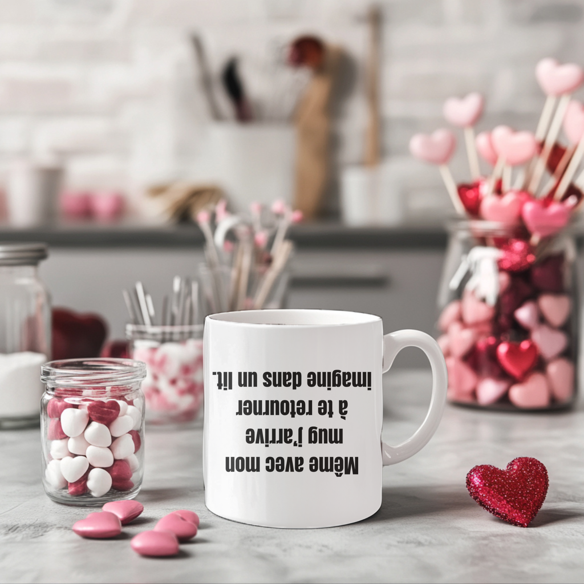 Mug humour – Texte imprimé à l’envers