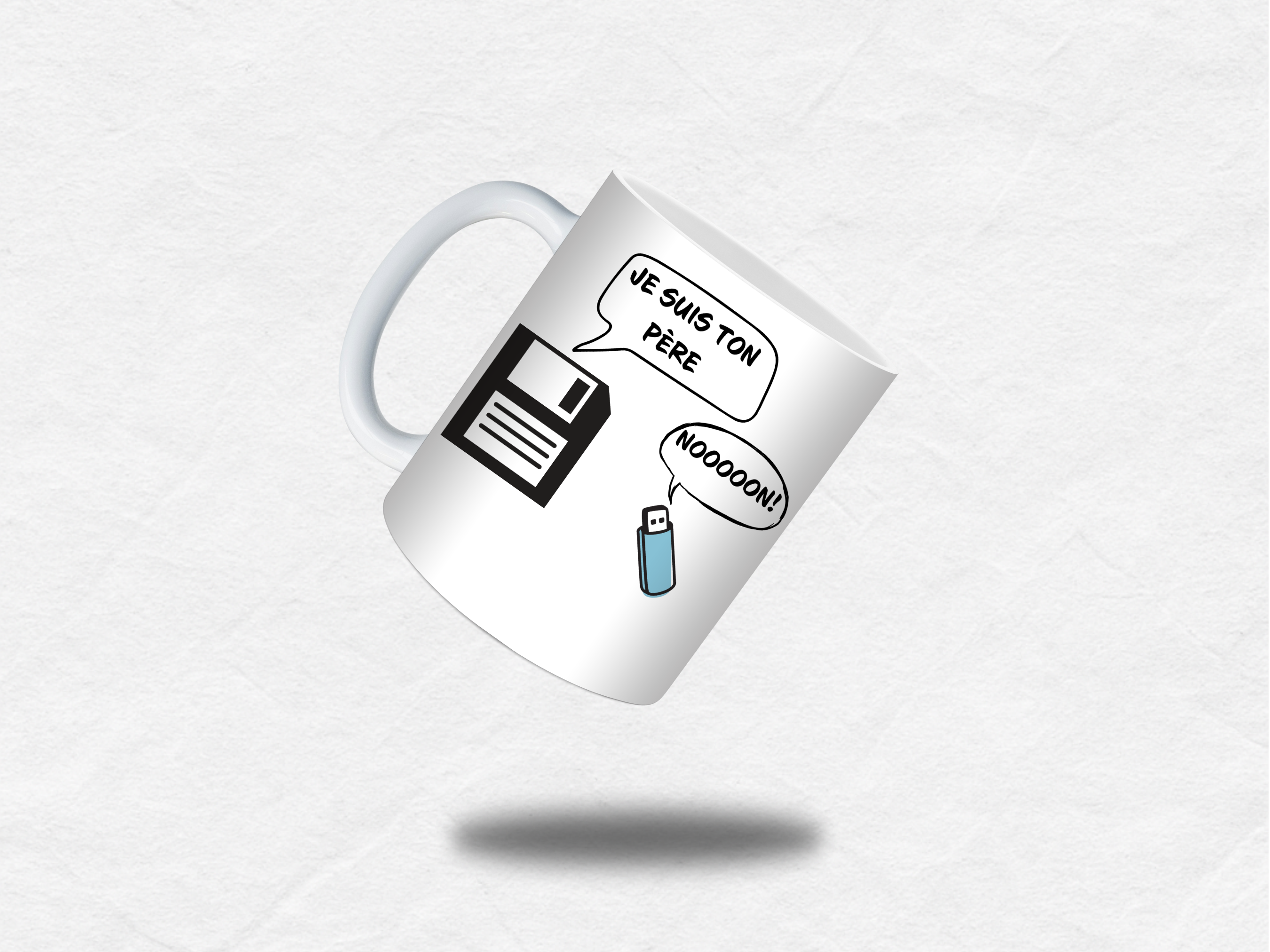Mug humour geek – “Je suis ton père” (disquette & clé USB)