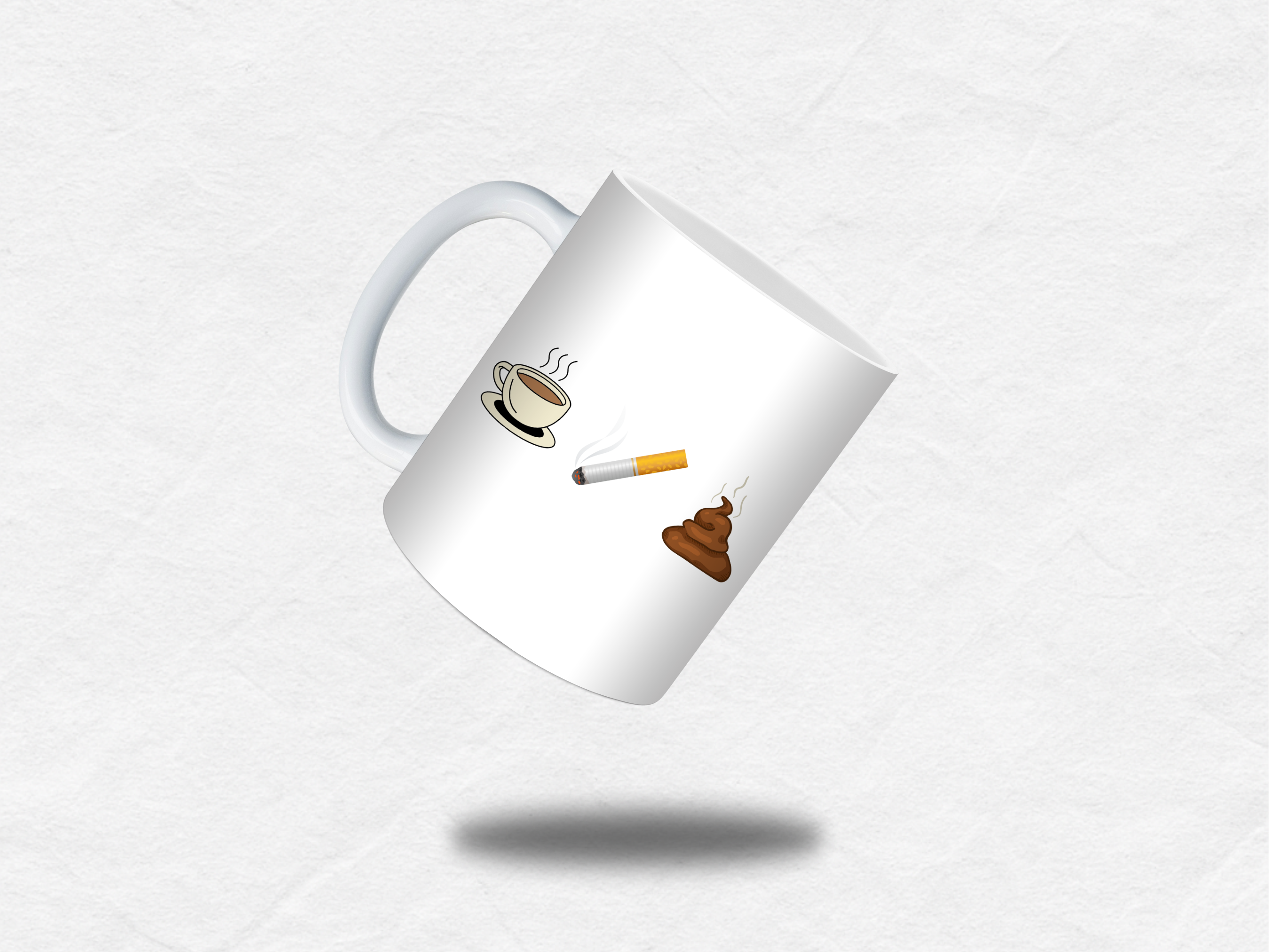 Mug humour – Café, clope et caca