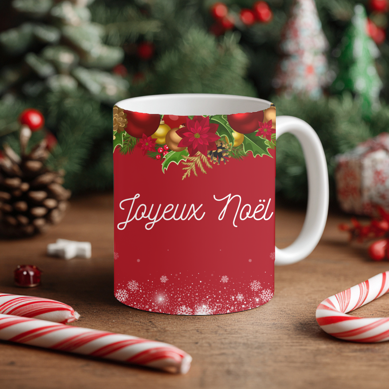 Mug Noël – Joyeux Noël rouge festif