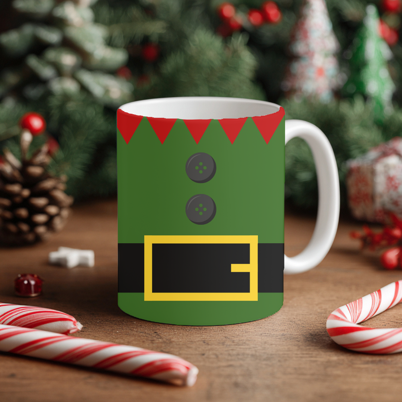 Mug Noël – Design costume lutin festif
