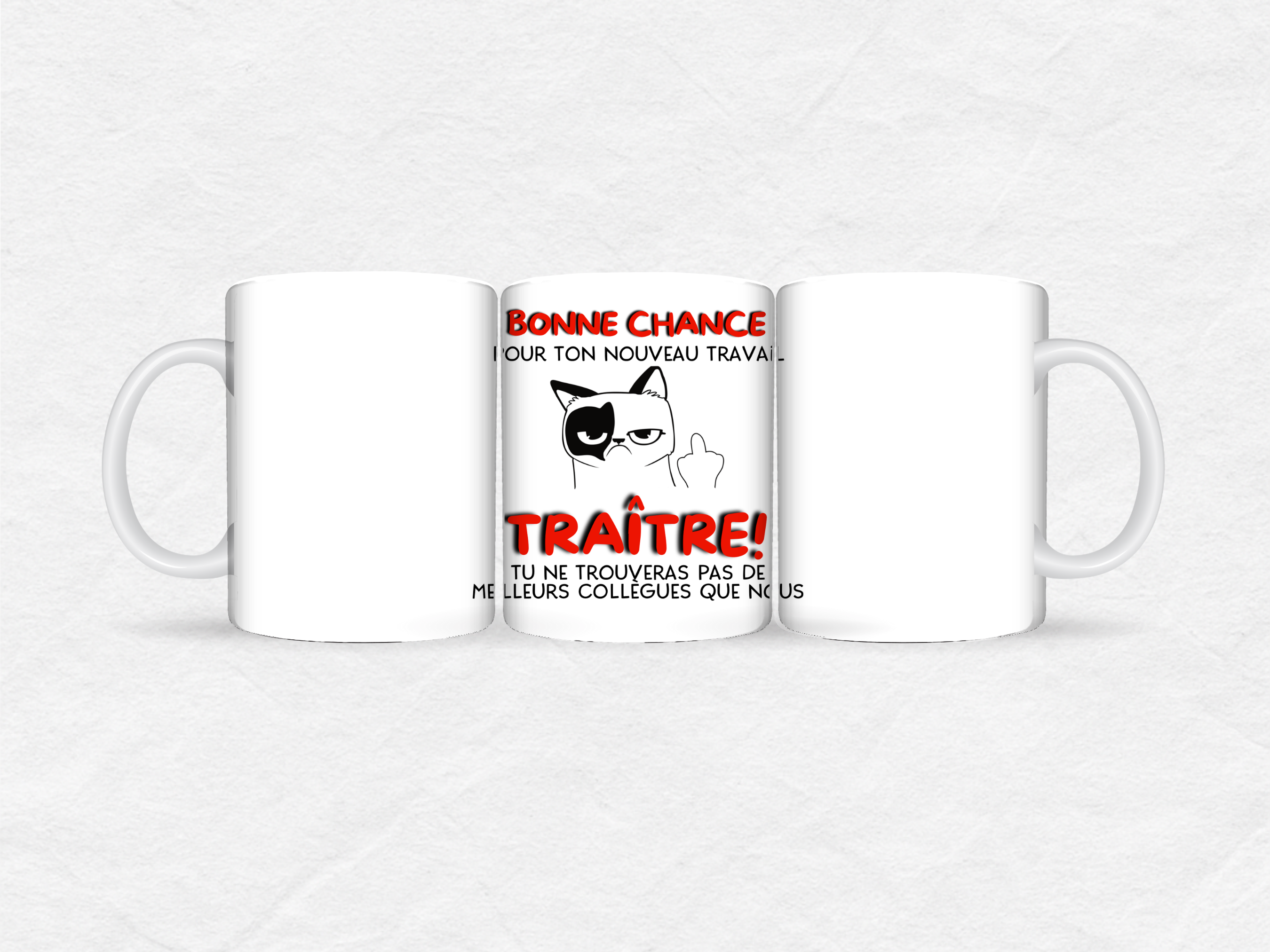 Mug départ collègue – “Bonne chance pour ton nouveau travail, traître !”