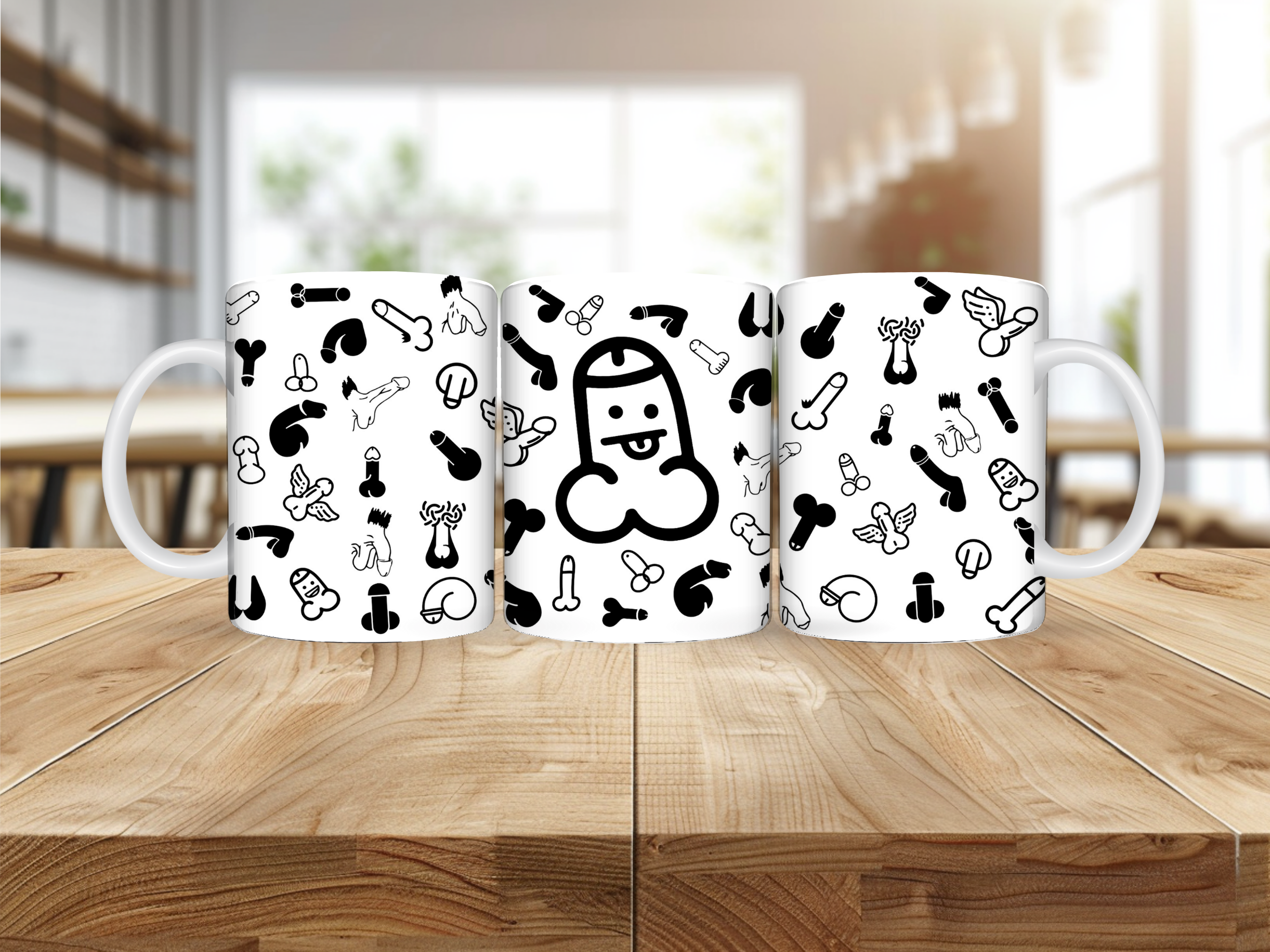 Mug 18+ – Doodle osé en noir et blanc