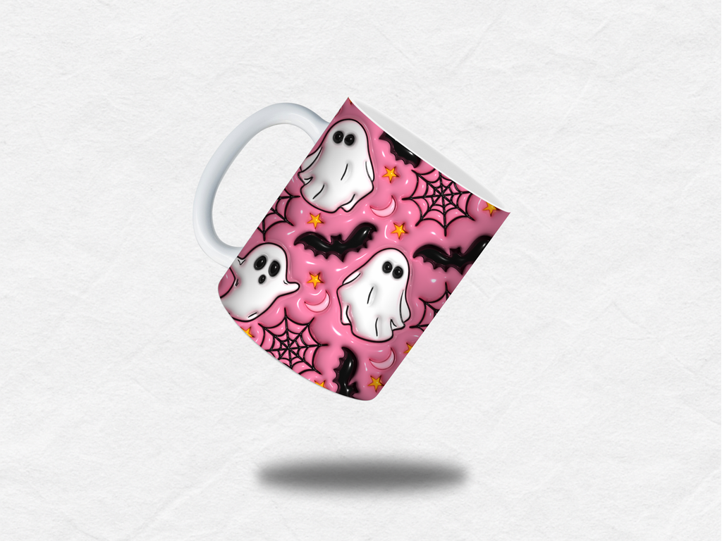 Mug Halloween – Fantômes Roses