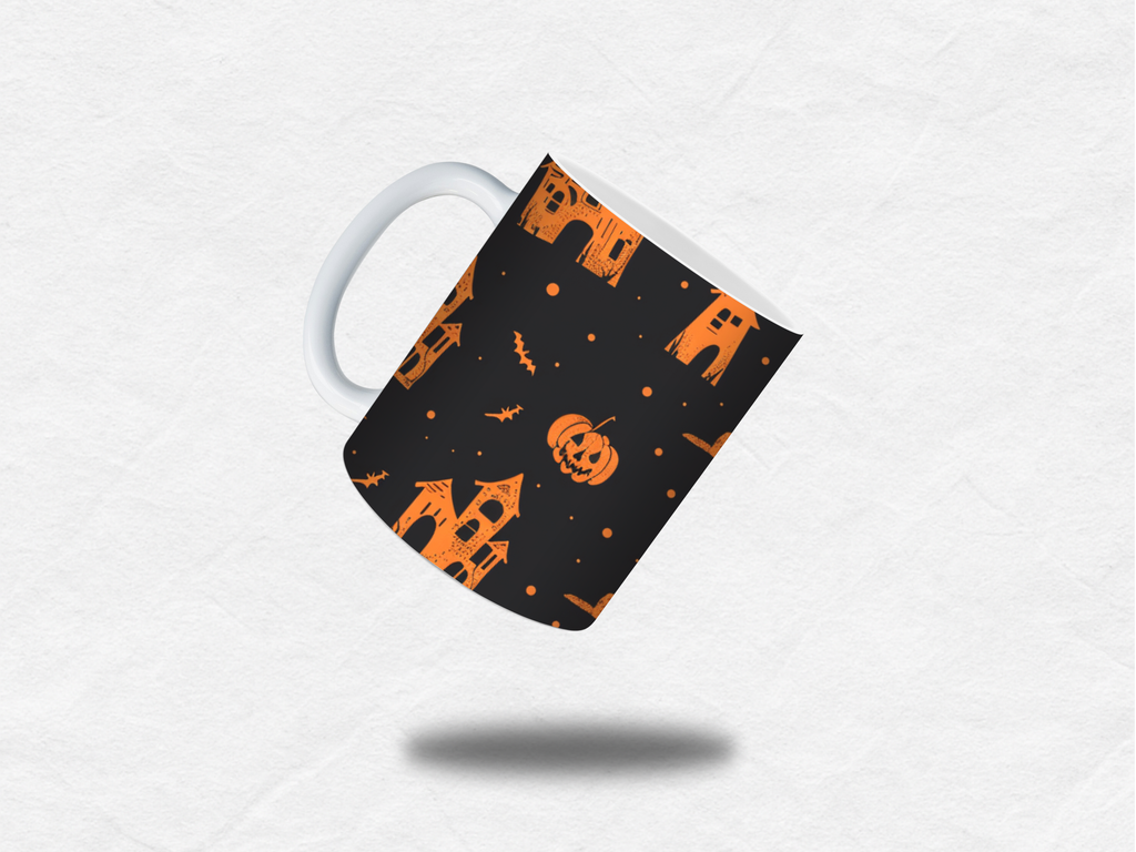 Mug Halloween – Maisons Hantées et Citrouilles