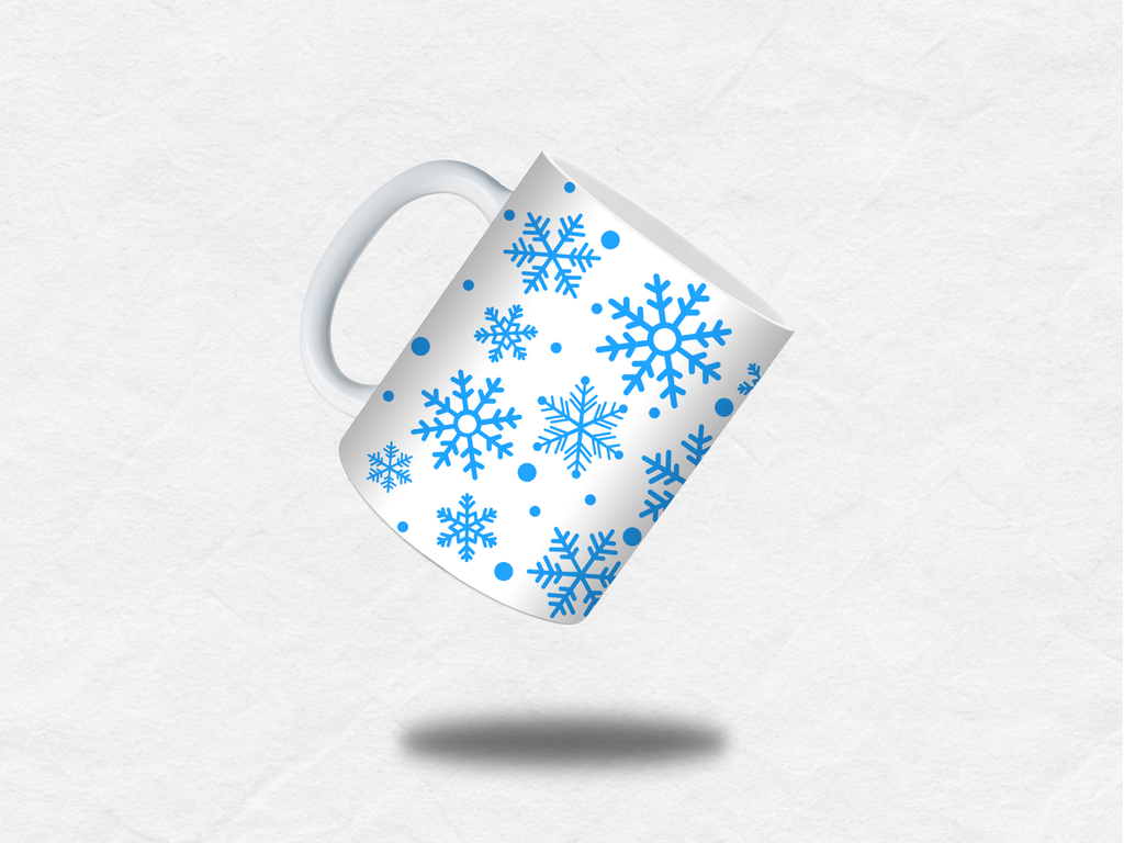 Mug Noël – Flocons bleus d’hiver