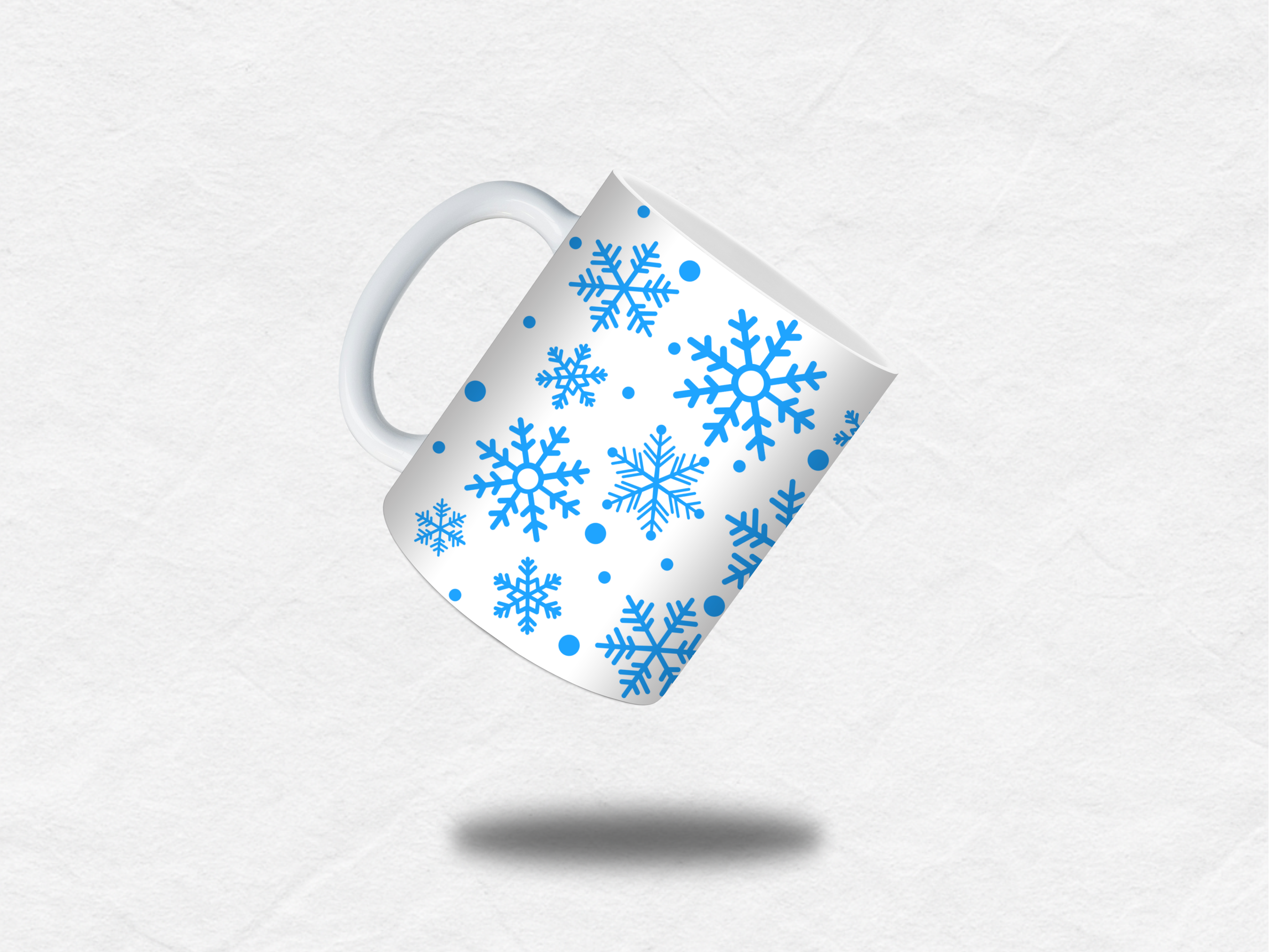 Mug Noël – Flocons bleus d’hiver